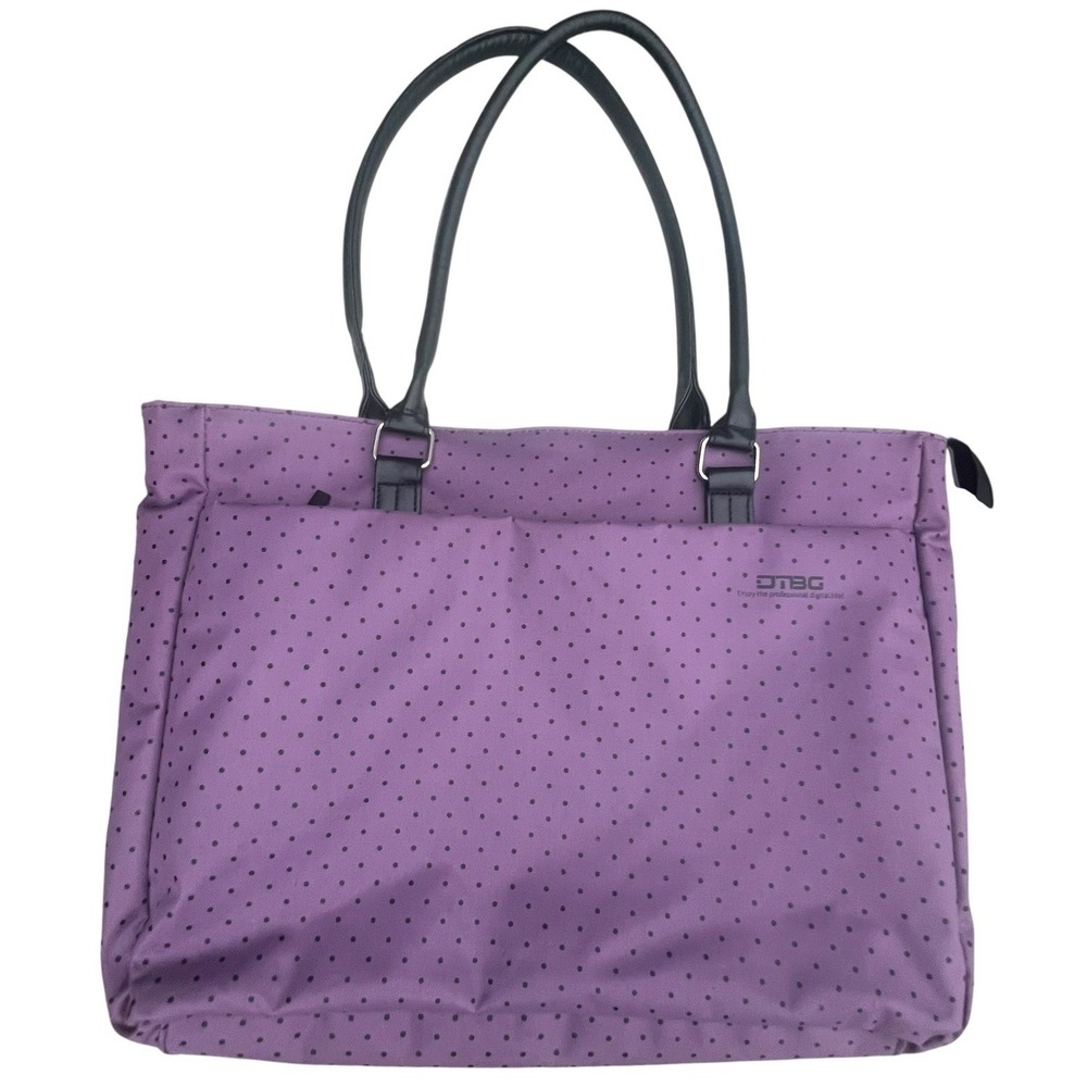 DTBG Laptop Computer Shoulder Bag Purse W/ Handles Purple Polka Dots